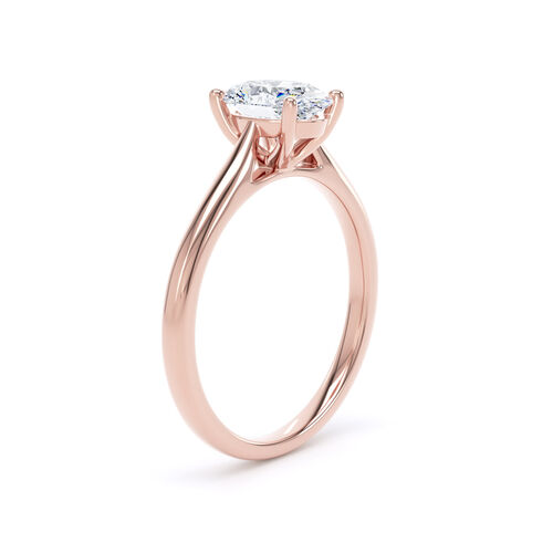 Oval solitaire engagement ring