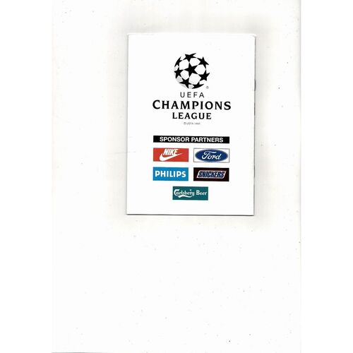 Spartak Moscow v Galatasaray UEFA Champions League Football Programme 1993/94
