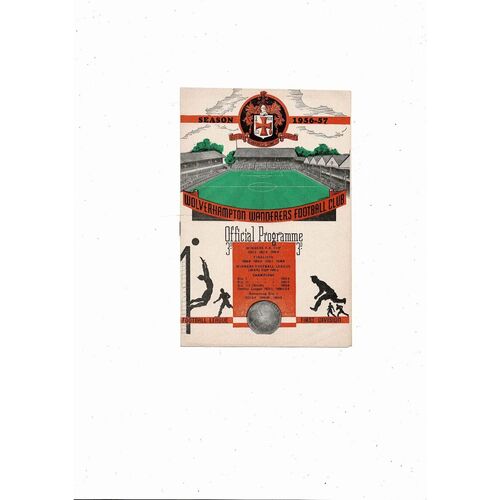 1956/57 Wolves v Swansea FA Cup Football Programme