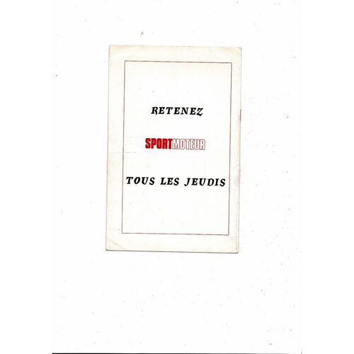 Anderlecht v Manchester United European Cup Football Programme 1968/69