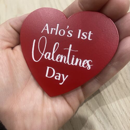 First Valentine’s Day Heart Plaque