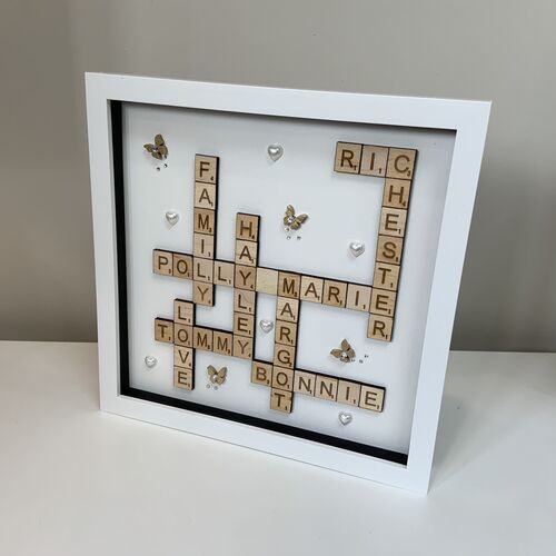 XL LED Customised Scrabble Family Name Box Frame