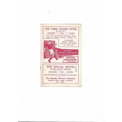 1959/60 Barnsley v York City Football Programme