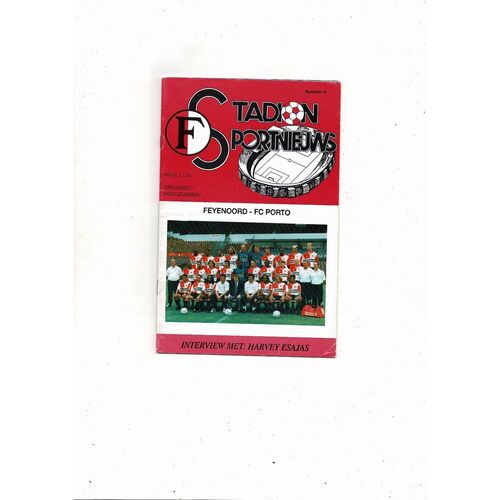 Feyenoord v Porto European Cup Football Programme 1993/94