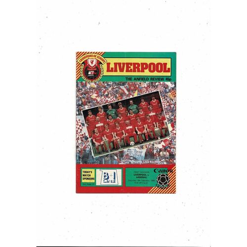 1984/85 Liverpool v Arsenal Football Programme