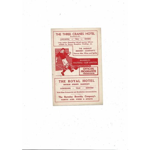 1954/55 Barnsley v Bradford City Football Programme