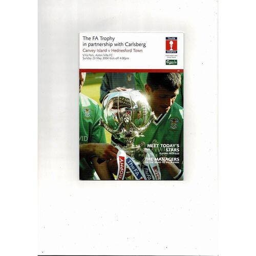 2004 Canvey Island v Hednesford Town FA Trophy Final Football Programme @ Aston Villa
