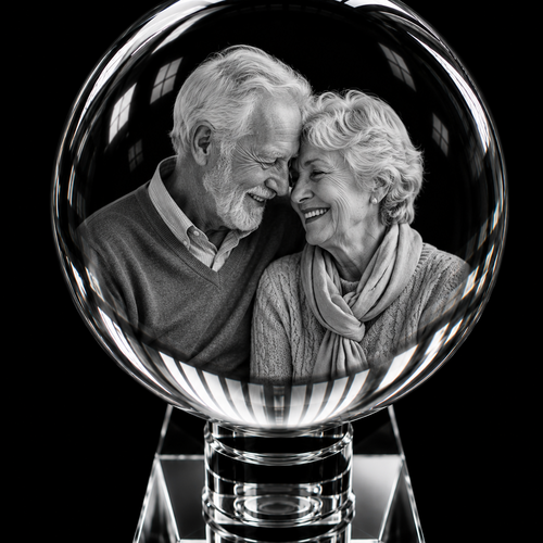 3D Crystal XXXL Sphere Photo Gift with LED Base – 100 mm