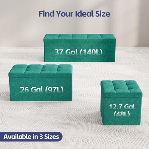 mcc direct Foldable Storage Ottoman, Small Footrest Cube, Storage Bench with Lid, 1 Storage Box for Bedroom & Living Room, 36 cm