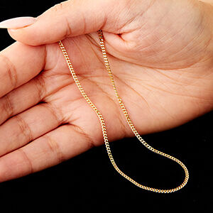 9ct yellow gold 1.8mm diamond cut curb chain