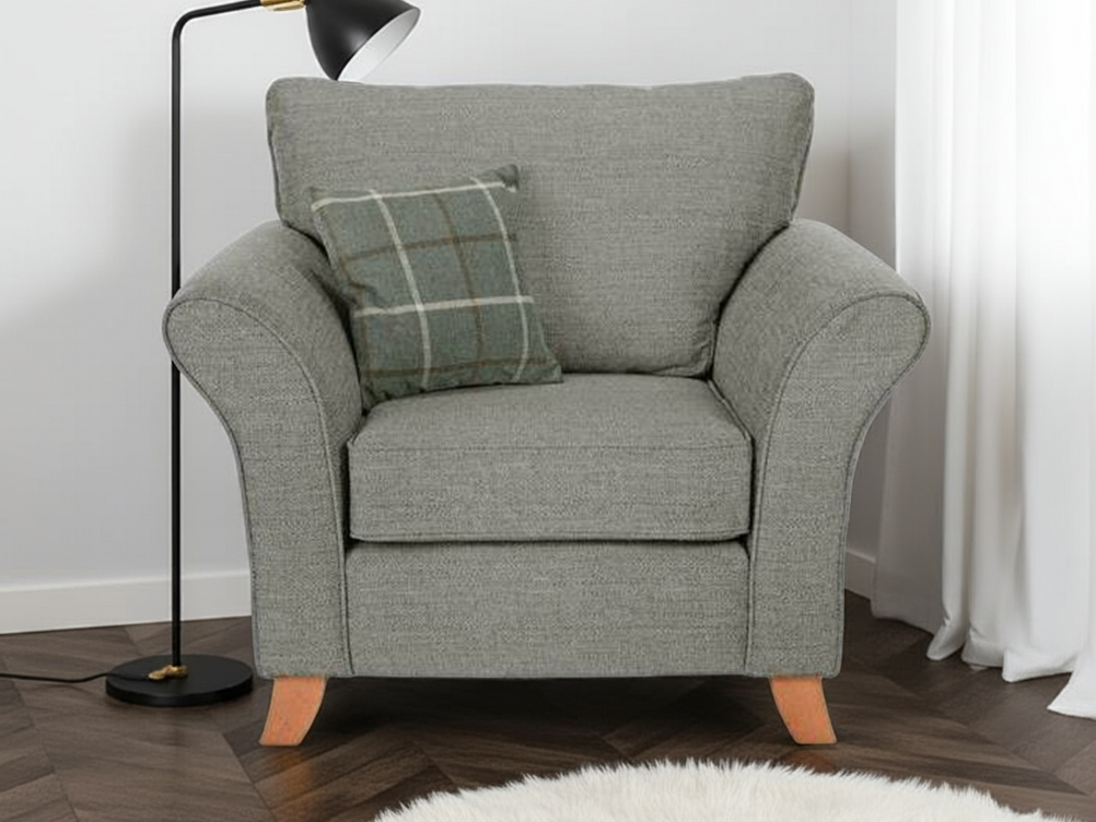JASPER  ARMCHAIR IN GREY TWEED
