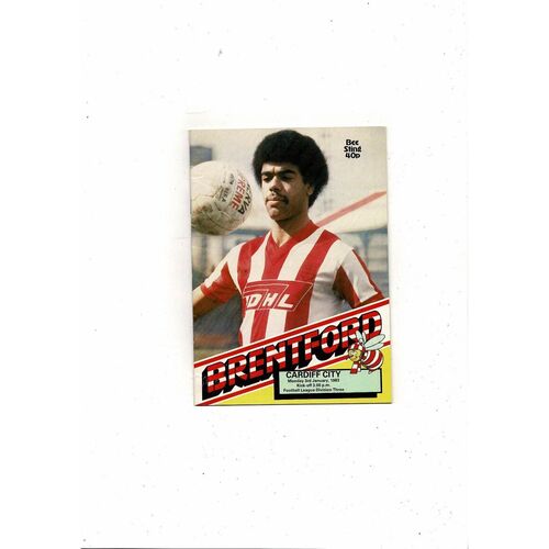 1982/83 Brentford v Cardiff City Football Programme