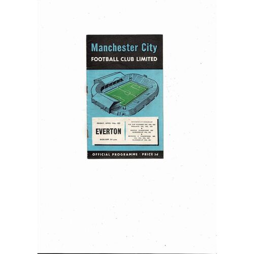 1956/57 Manchester City v Everton Football Programme