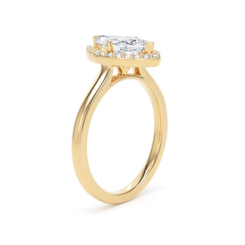 Marquise halo with polished shoulders