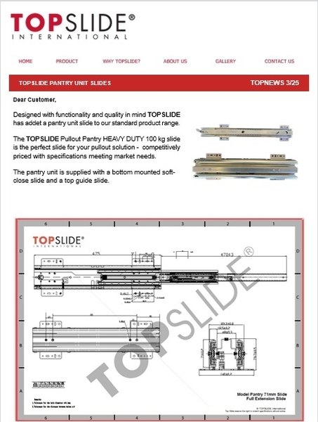 TOPSLIDE PANTRY  UNIT SLIDES