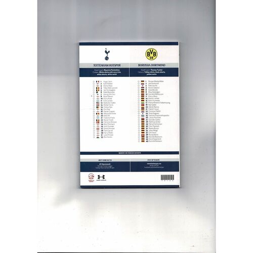 Tottenham Hotspur v Borussia Dortmund Europa League Football Programme 2015/16