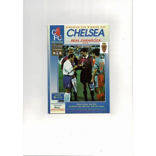 1994/95 Chelsea v Real Zaragoza European Cup Winners Cup Semi Final Programme