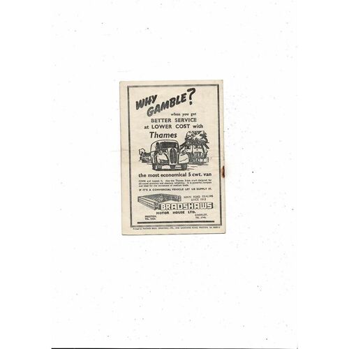 1953/54 Preston v Manchester City Football Programme + Press Cuttings