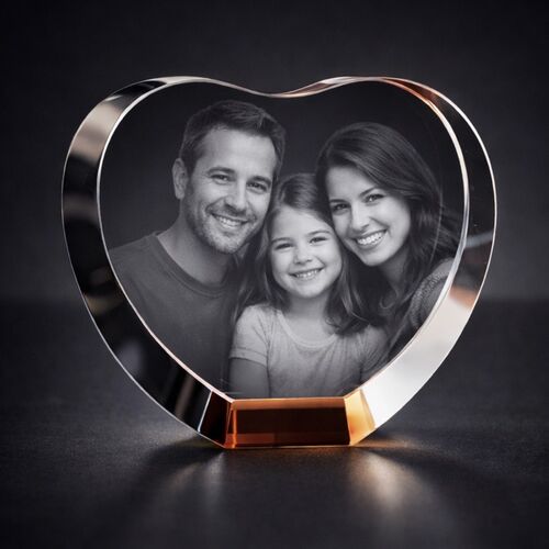 The Super Large 3D Tiree Colour heart Crystal