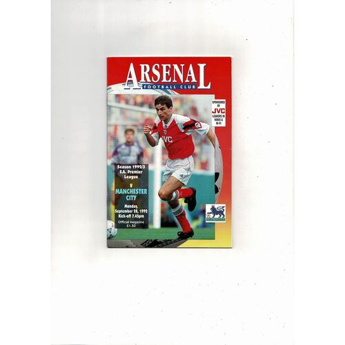 1992/93 Arsenal v Manchester City Football Programme