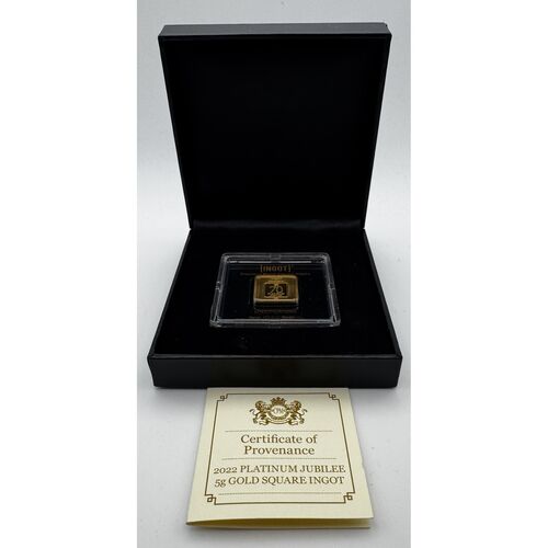 2022 Platinum jubilee 5g gold square ingot