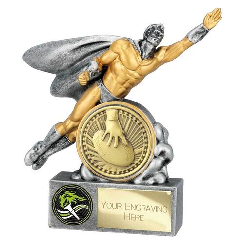 Hero Male Rugby Award Antique Silver