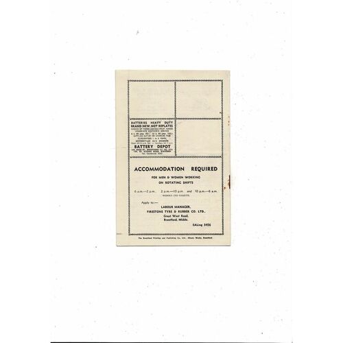 1954/55 Brentford v Torquay United Football Programme