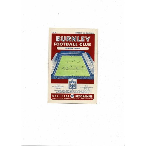 1958/59 Burnley v Manchester United Football Programme