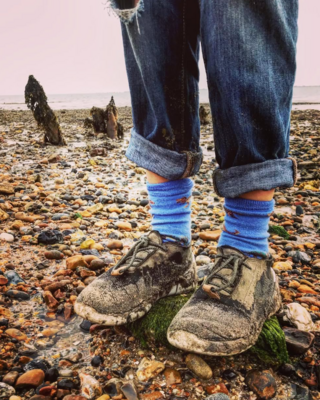 Real Dinosaurs Sock - Light Denim