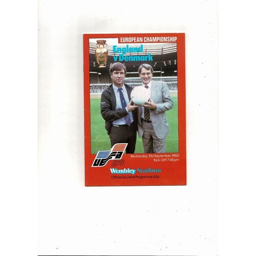 1983 England v Denmark Football Programme
