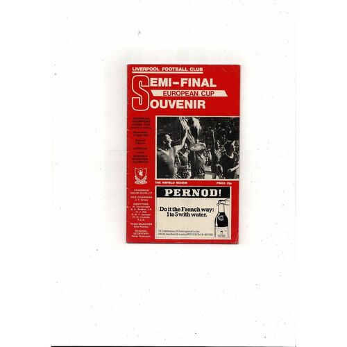 European Cup/Champions League Semi Final Football Programmes