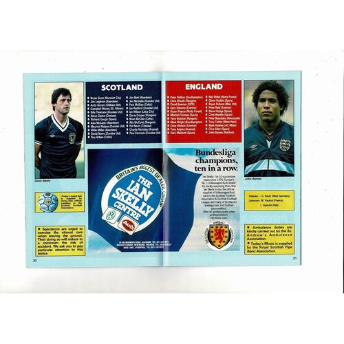 1987 Scotland v England Football Programme