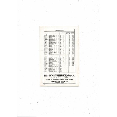 1968/69 Brentford v Exeter City Football Programme