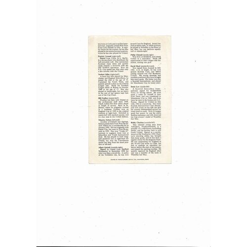 Tottenham Hotspur v Manchester United European Cup Winners Cup Football Programme 1963/64 Dec