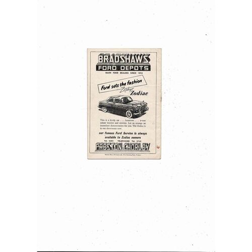 1954/55 Preston v Manchester United Football Programme