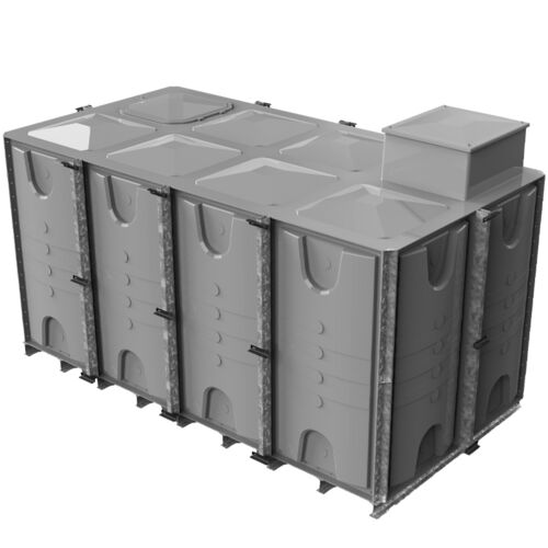 PW.4X2X2.IFB.AB - 16000 LITRE SECTIONAL WATER TANK, INTERNALLY FLANGED BASE (IFB) C/W FVH