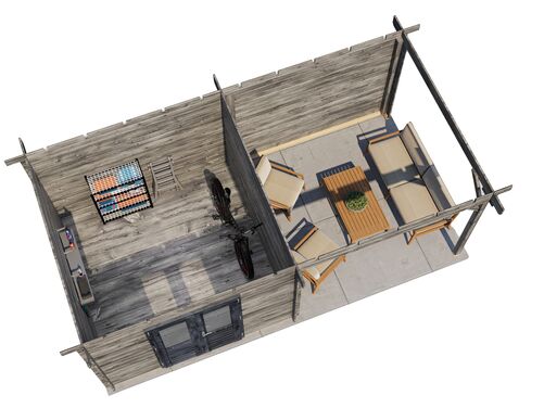 300cm x 300cm + 300cm Veranda