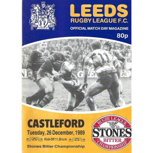 1989/90 Leeds v Castleford (26/12/1989) Rugby League Programme