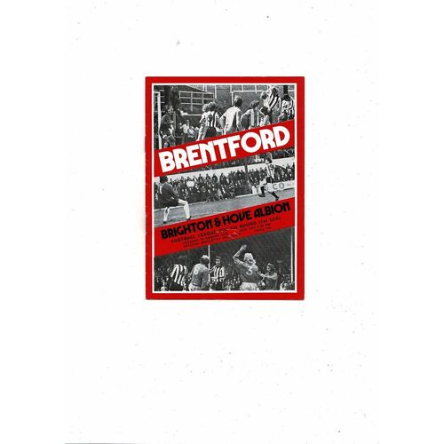 1975/76 Brentford v Brighton League Cup Football Programme