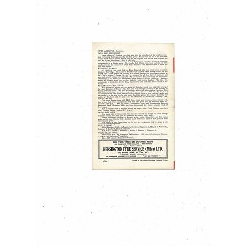 1961/62 Brentford v Peterborough United Football Programme