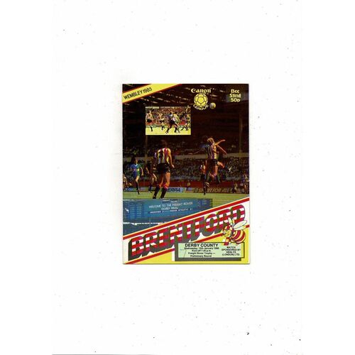 1985/86 Brentford v Derby County Freight Rover Trophy Football Programme