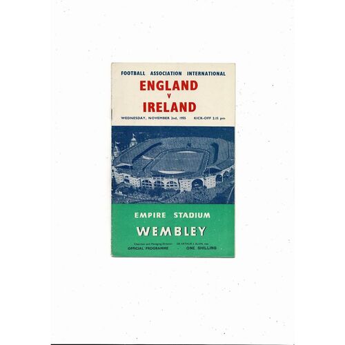 1955 England v Ireland Football Programme