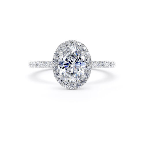 Oval halo with claw settings