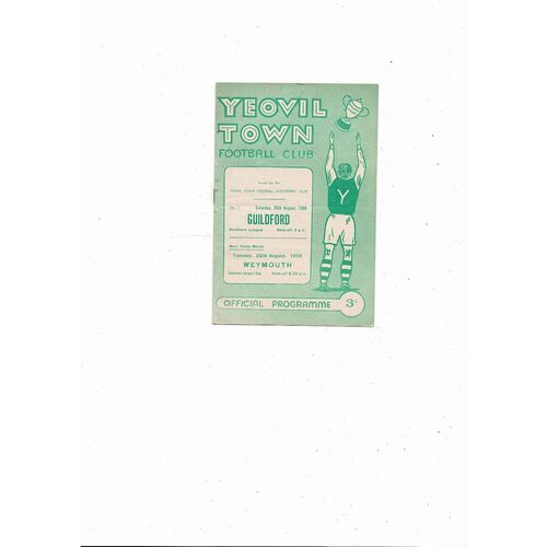1956/57 Yeovil Town v Guildford Southern League Football Programme