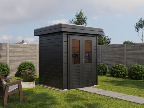 1.8mtr x 1.8mtr 28mm walled Flat Roof Cabin