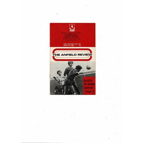 1972/73 Liverpool v Leeds United Football Programme