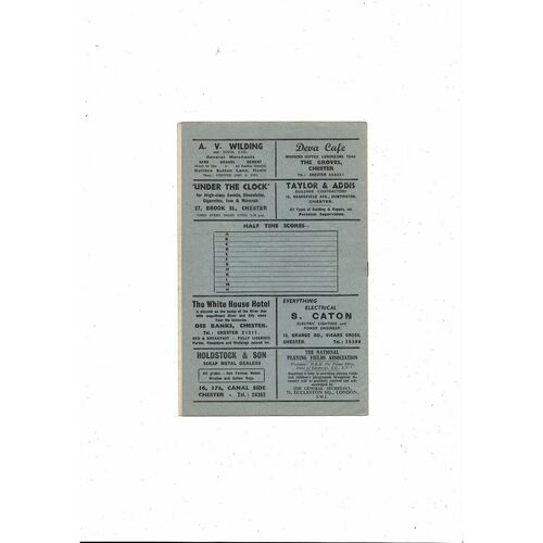 1958/59 Chester v Darlington Football Programme