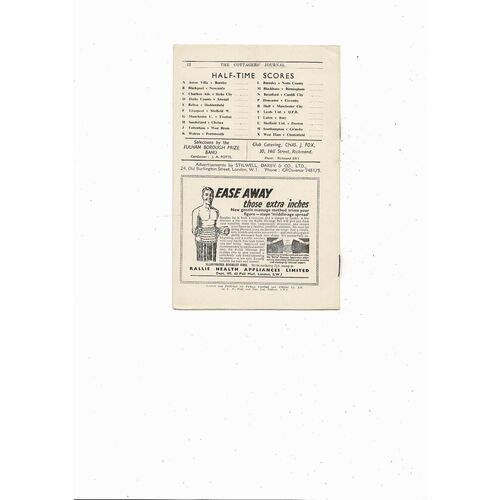 1950/51 Fulham v Middlesbrough Football Programme