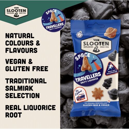 Van Slooten Space Travellers Salty Liquorice Rockets 60g
