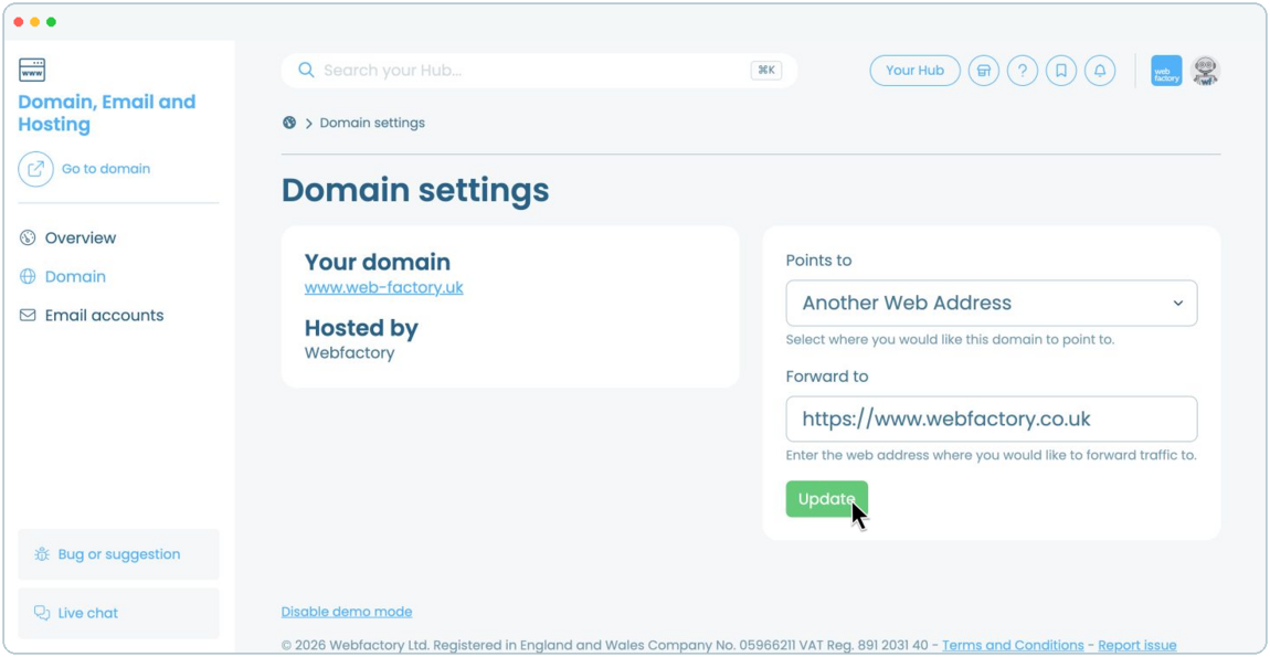 How to choose where your domain points | Webfactory Support | Webfactory